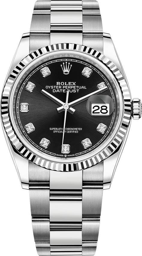 rolex steel black 18kt wg watch|Rolex datejust 36 126234.